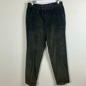 Hiltl Dark Olive Green Corduroy Pants Men's Size 34
